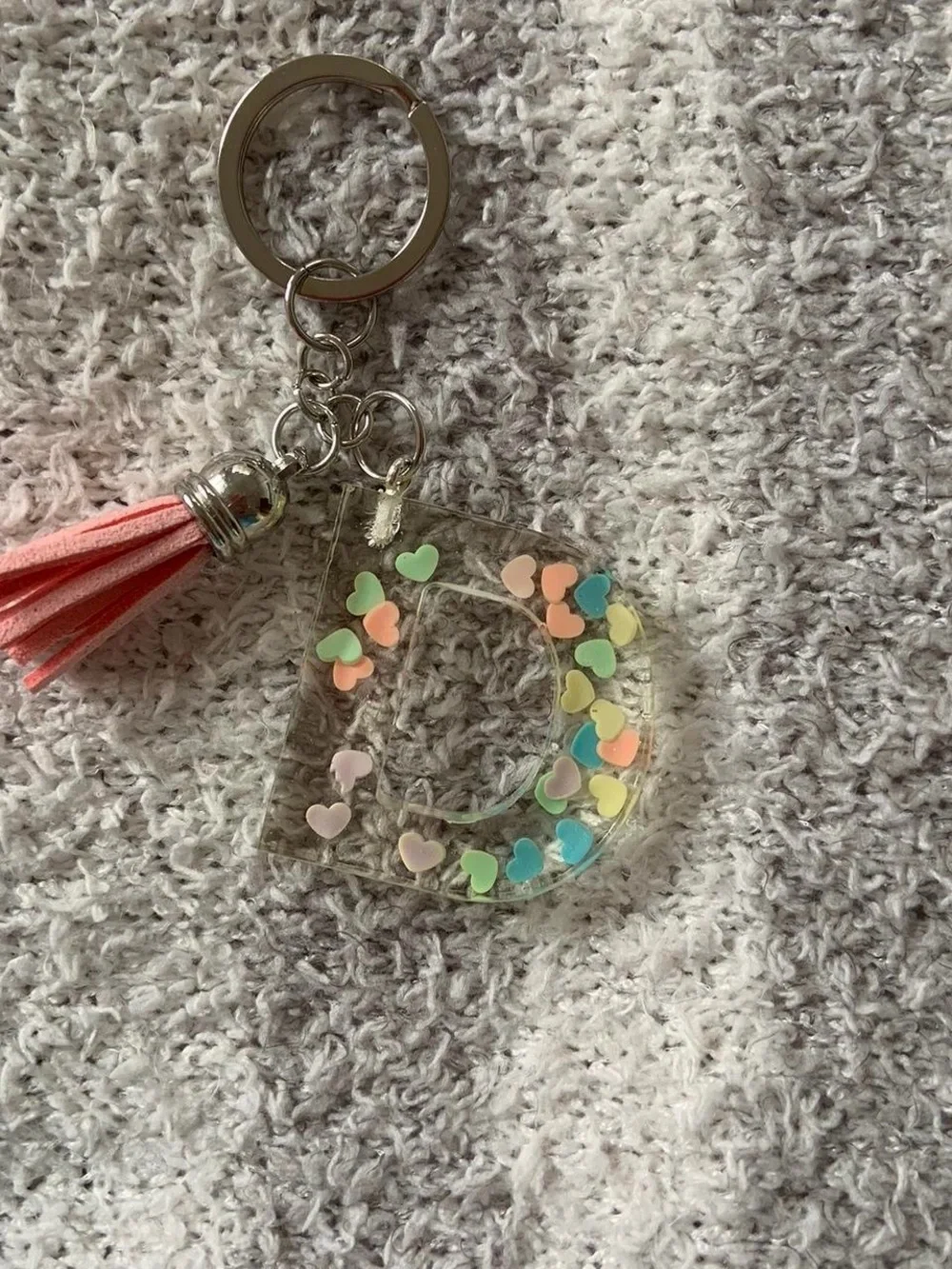 Personalized Letter D Keychain Tassel
